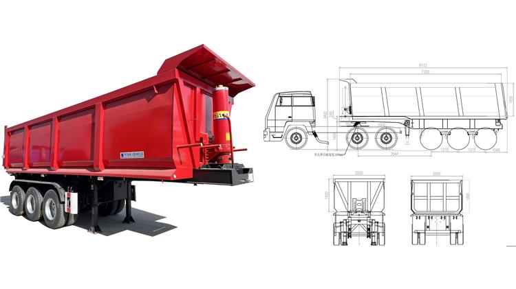 Tri Axle Semi Tipper Trailer for Sale | Semi Trailer Tipper for Sale In Tanzania