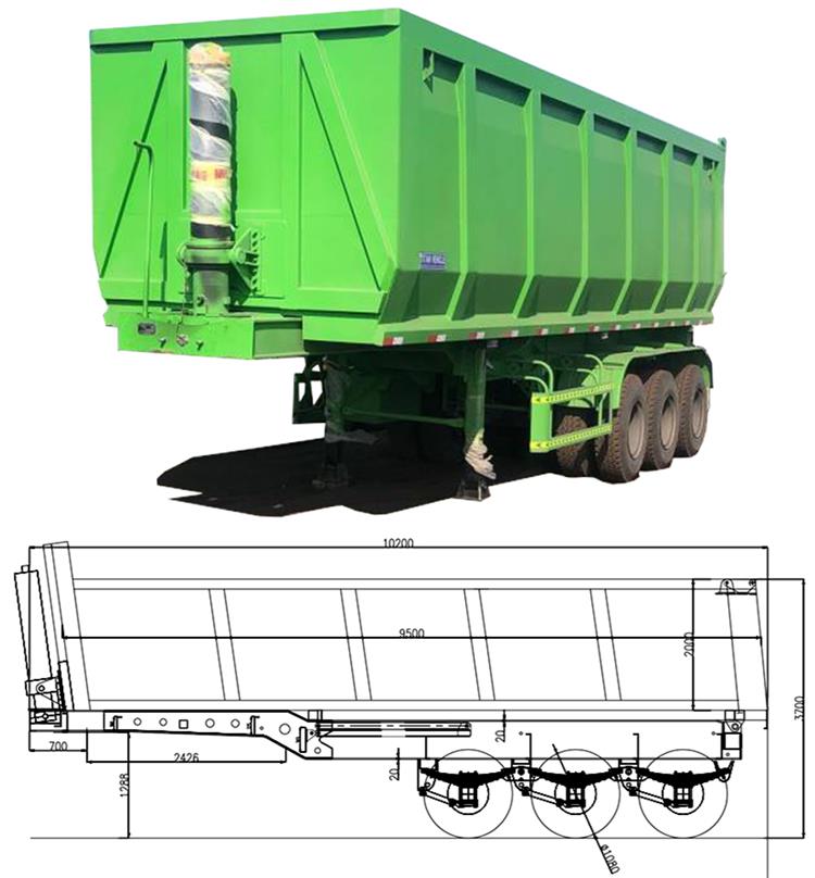 Hydraulic End Dump Trailer for Sale | Semi Dump Trailer Capacity
