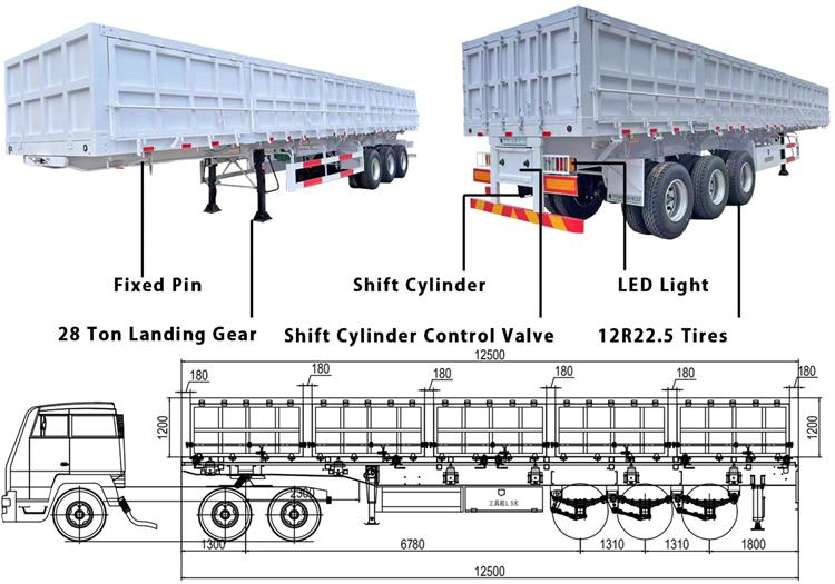 Side Dump Semi Trailers for Sale Capacity in Tanzania