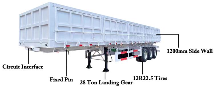 40/45 Cube Tir Axle Dropside Side Tipper Trailer for Sale In Harare Zimbabwe