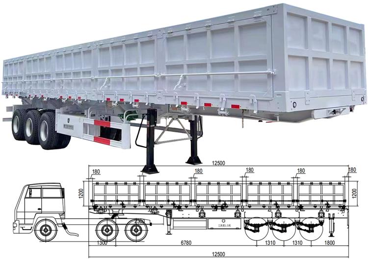 40/45 Cube Tir Axle Dropside Side Tipper Trailer for Sale In Harare Zimbabwe