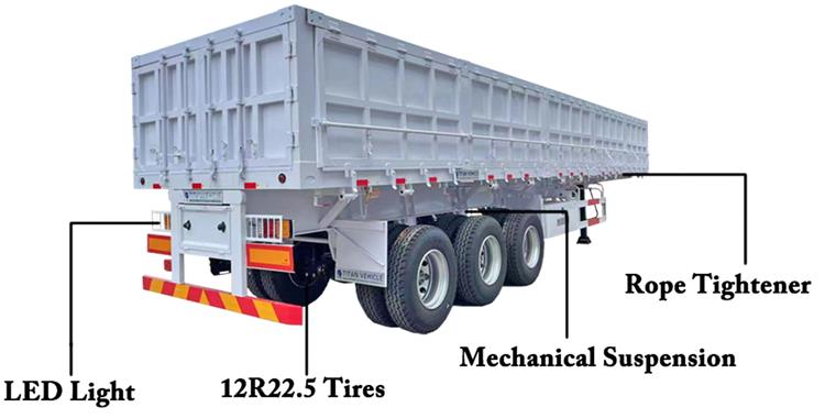 40/45 Cube Tir Axle Dropside Side Tipper Trailer for Sale In Harare Zimbabwe