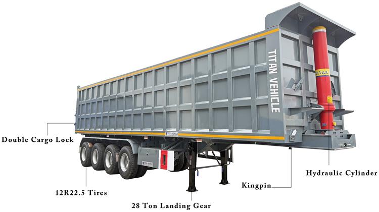 4 Axle Semi End Dump Trailers for Sale Near Me In Guyana